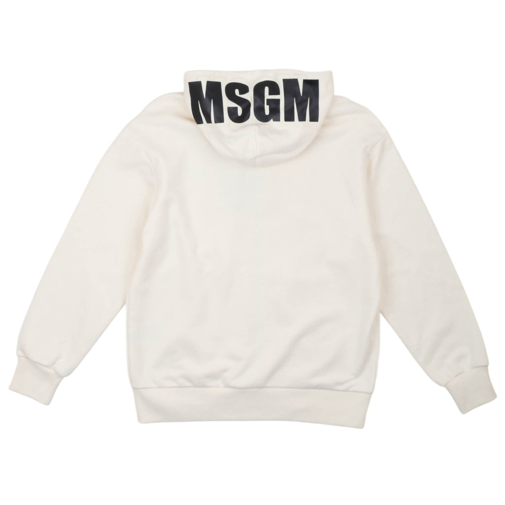 msgm - ZIP HOODIE UNISEX CREMA/CREAM