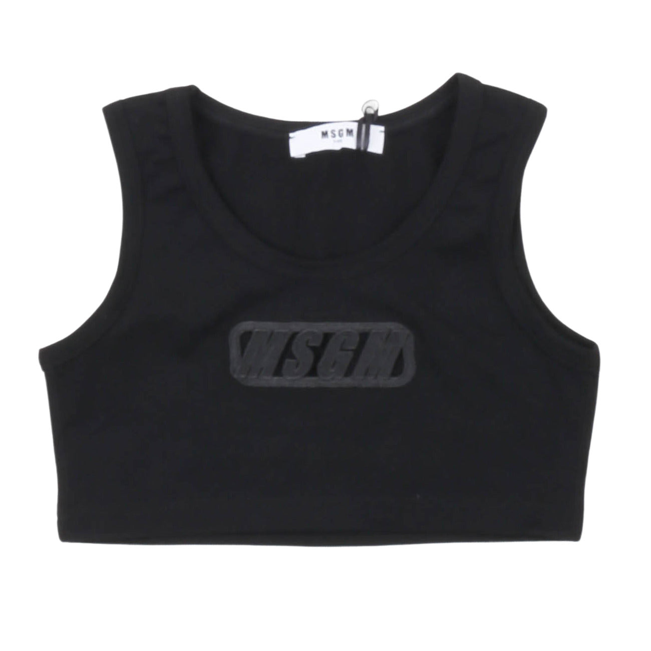 msgm - STRETCH JERSEY TOP GIRL NERO/BLACK