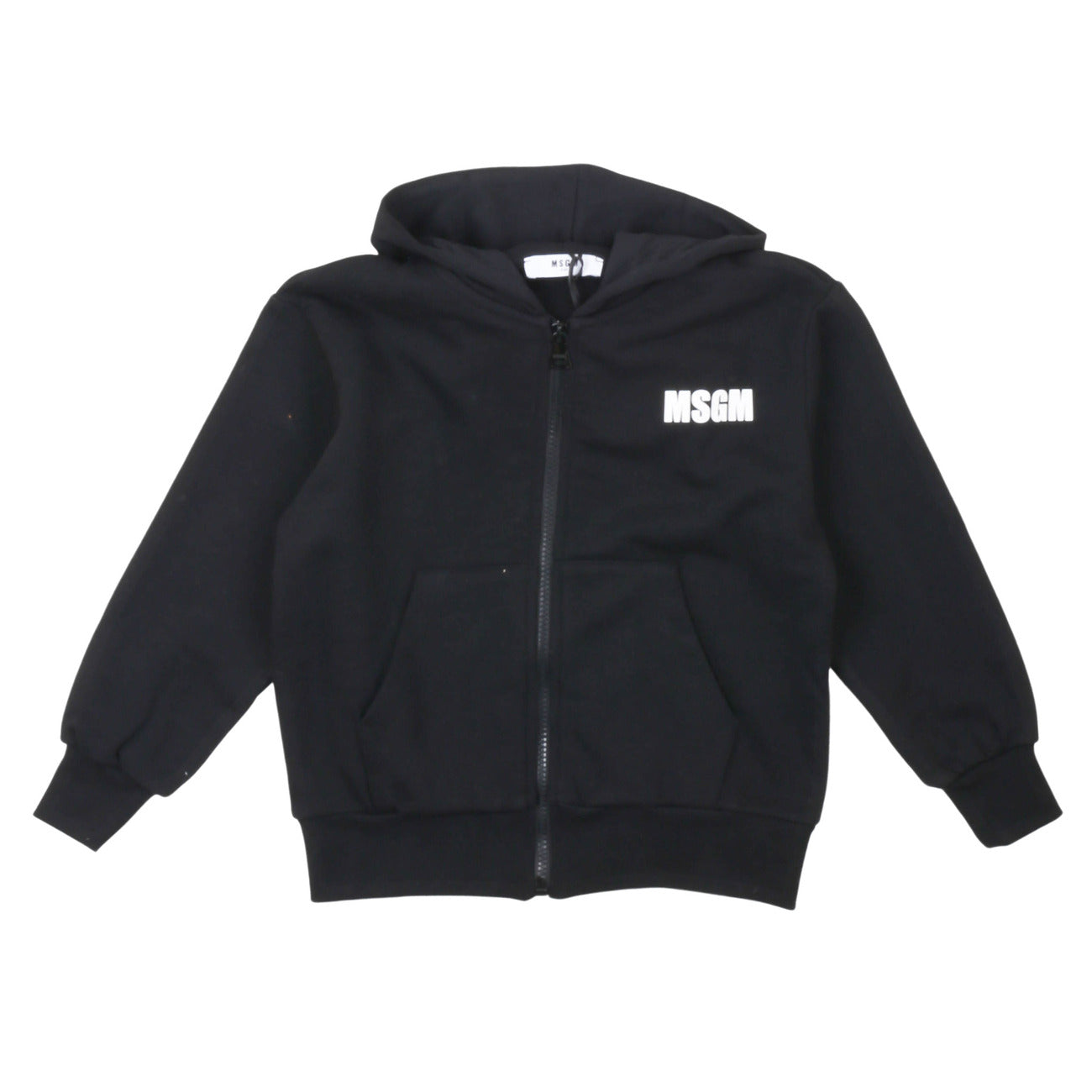 msgm - ZIP HOODIE UNISEX NERO/BLACK