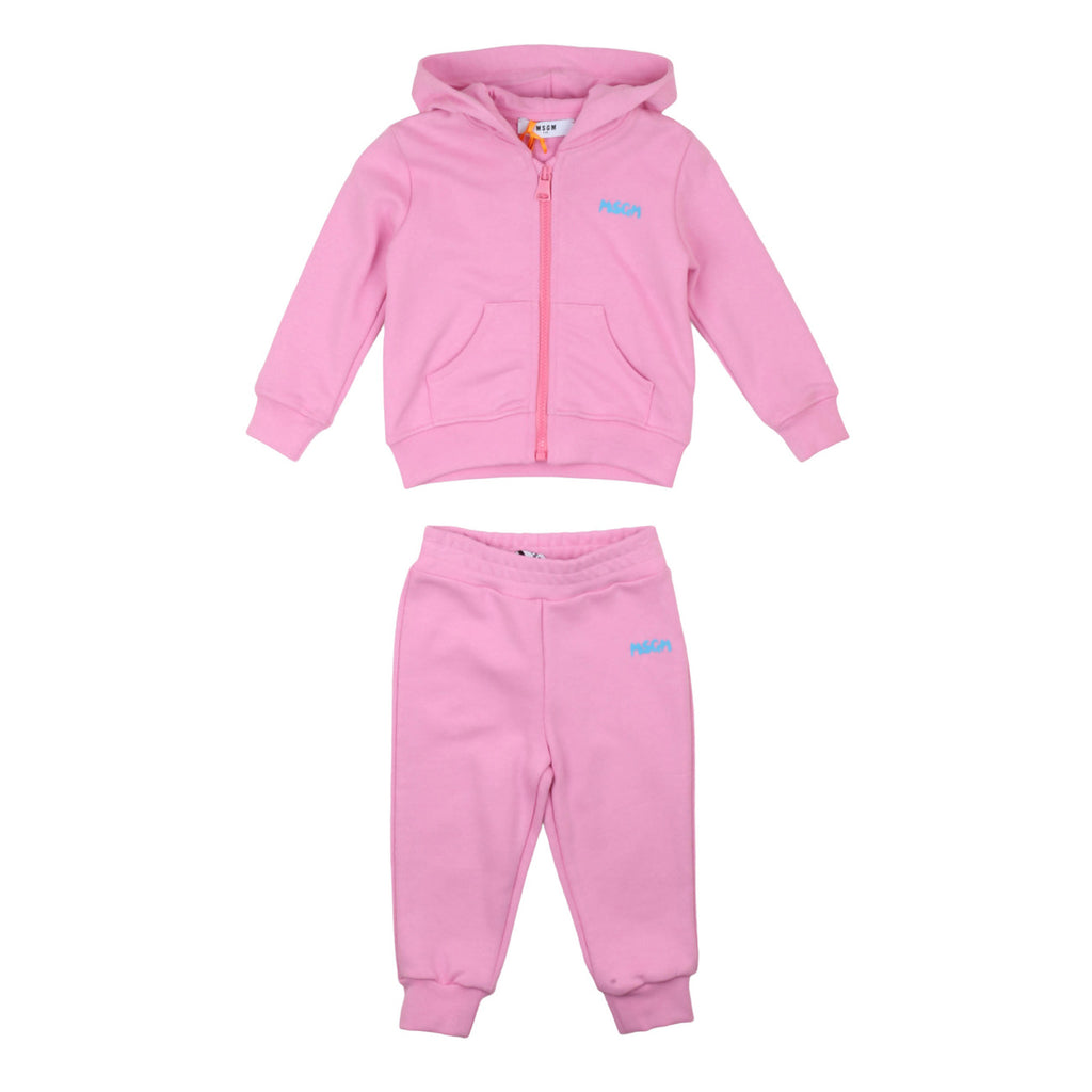 msgm - STRETCH FLEECE TRACKSUIT ZIP HOODIE  PAN