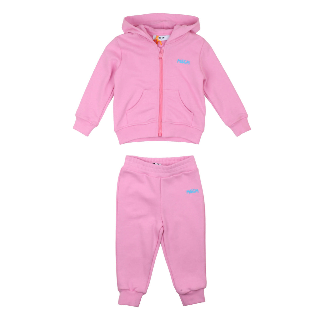 msgm - STRETCH FLEECE TRACKSUIT ZIP HOODIE  PAN