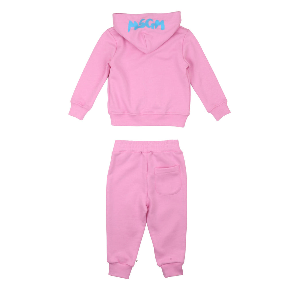 msgm - STRETCH FLEECE TRACKSUIT ZIP HOODIE  PAN