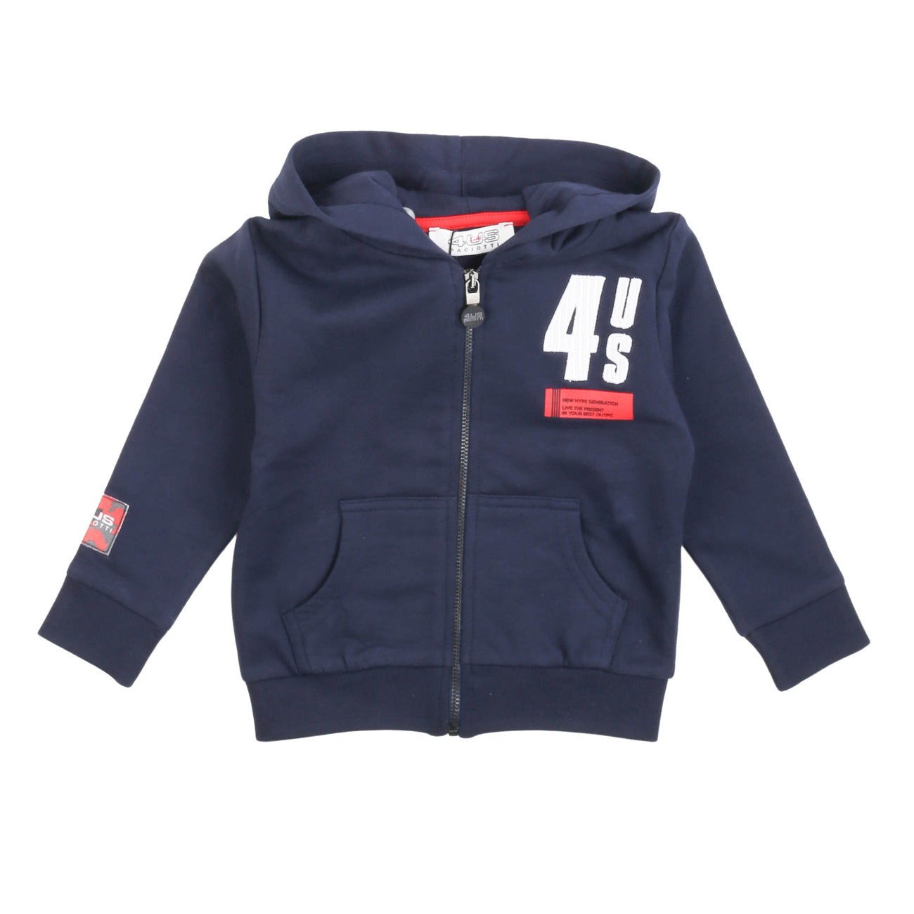 paciotti - FELPA CON ZIP E CAPPUCCIO