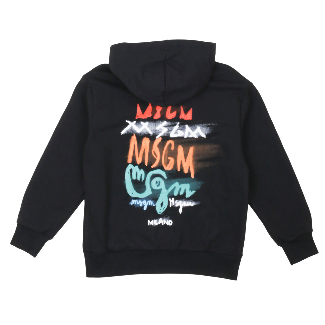 msgm - ZIP HOODIE BOY NERO/BLACK